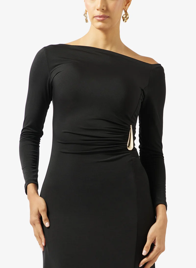 Ella Limited Edition  Aysmmetric Neck Bodcon Dress for Women | Best Price UAE